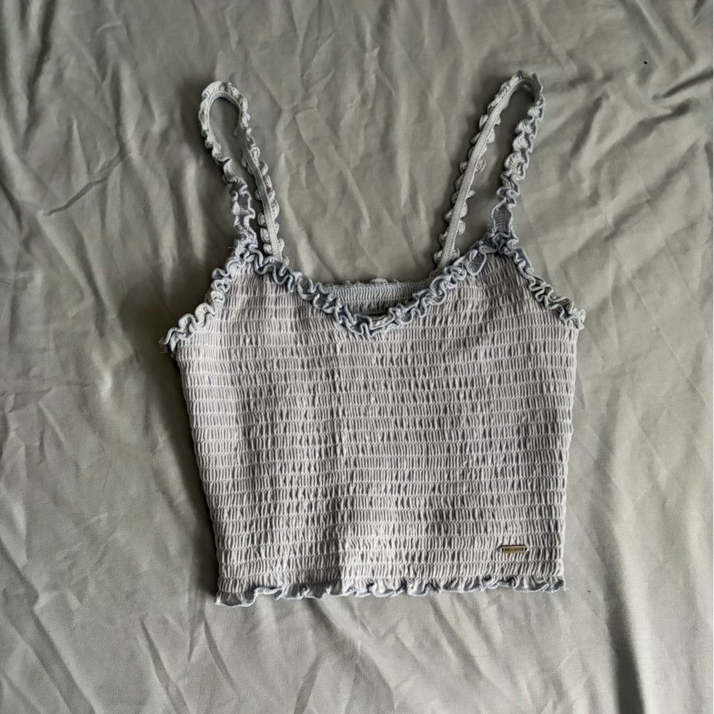 Blue Hollister Ruffled Tank Top
